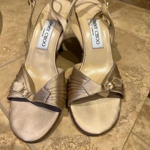 Jimmy Choo London metallic gold heels 7.5